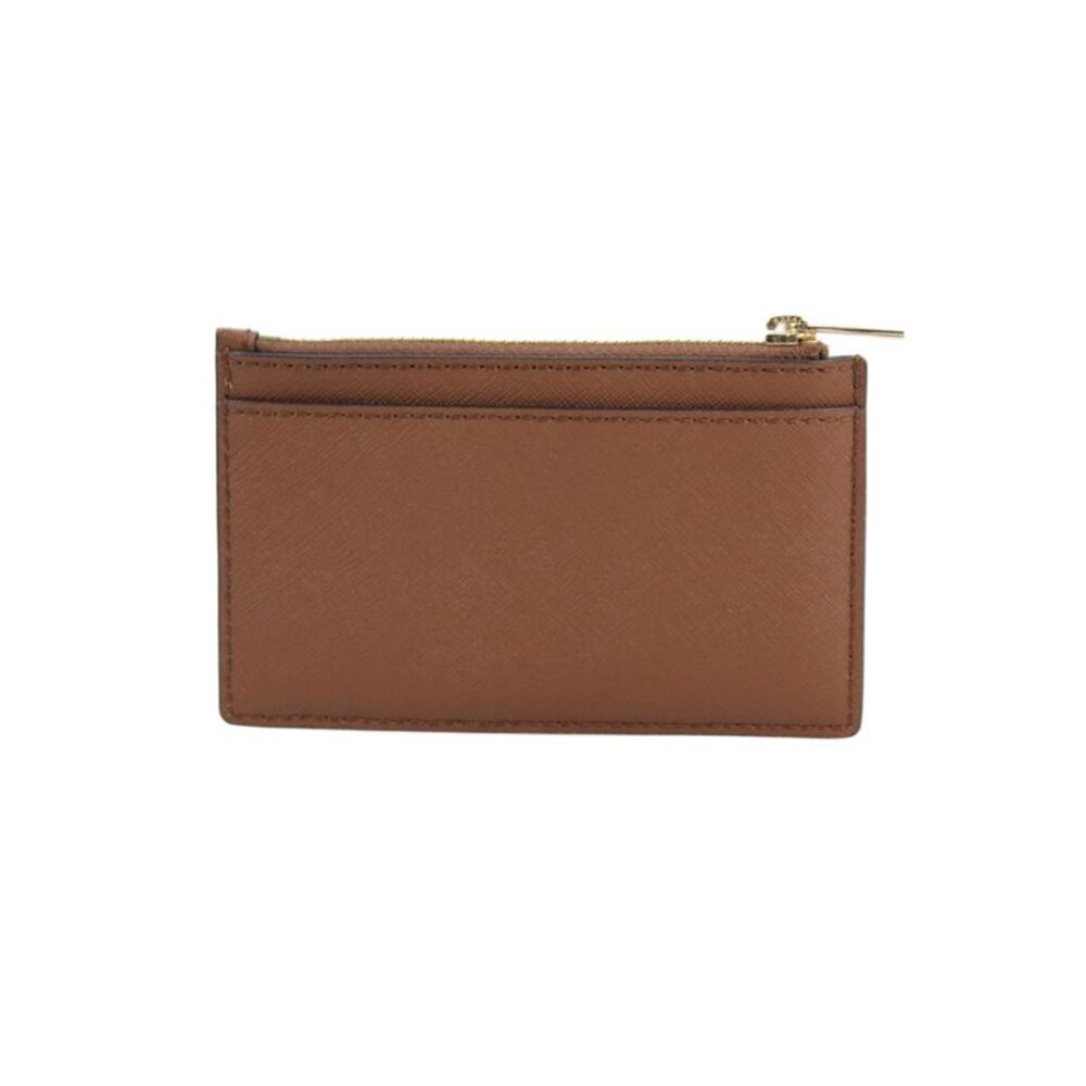 Michael Kors Womens Jet Set Travel Medium Top Zip Card Wallet Brown